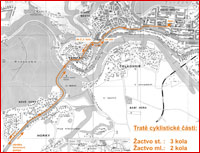 Mapa - Trat cyklistick sti - actvo